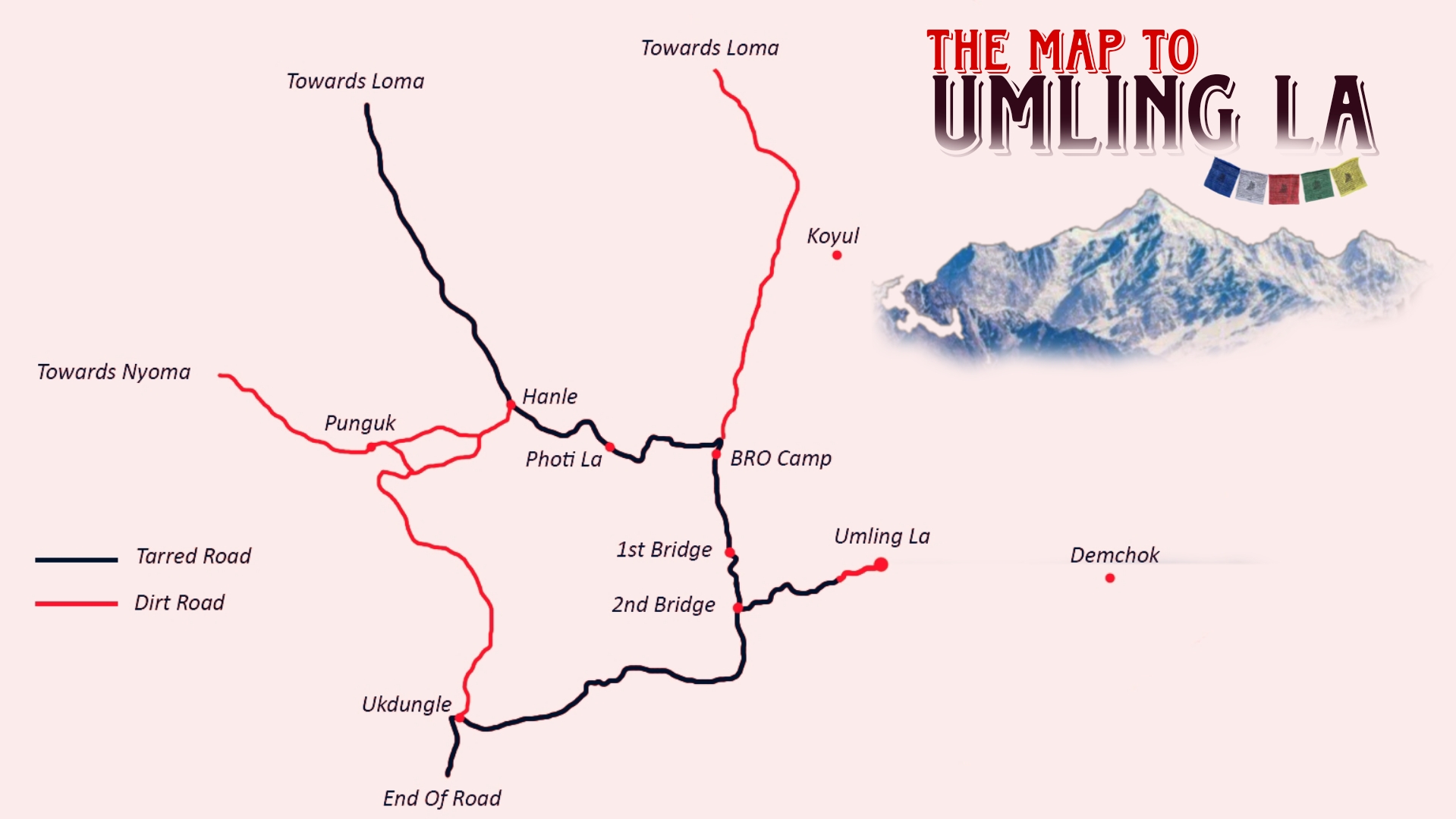 Leh to Umling La pass
Umling La Pass Route