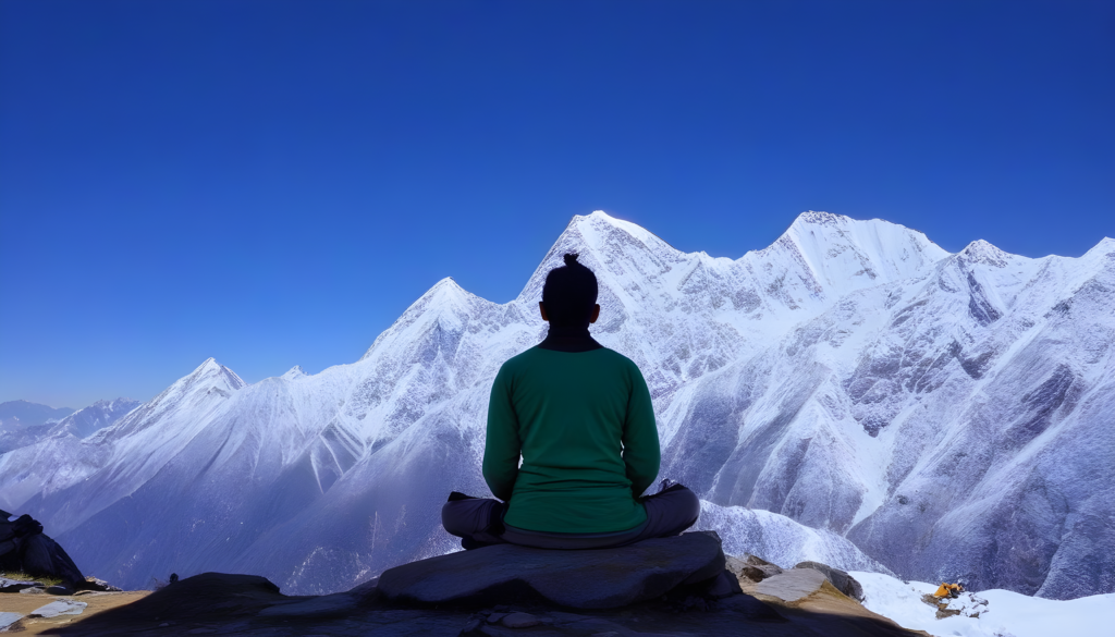 Meditating On Kedarkantha - Lekhak Pravin