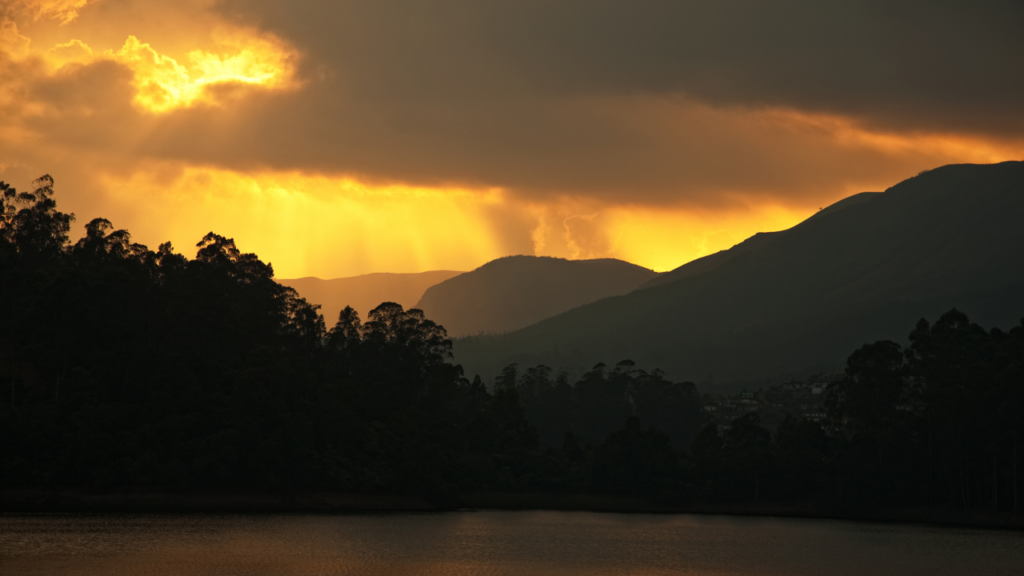 Ooty in India, mountains, evening