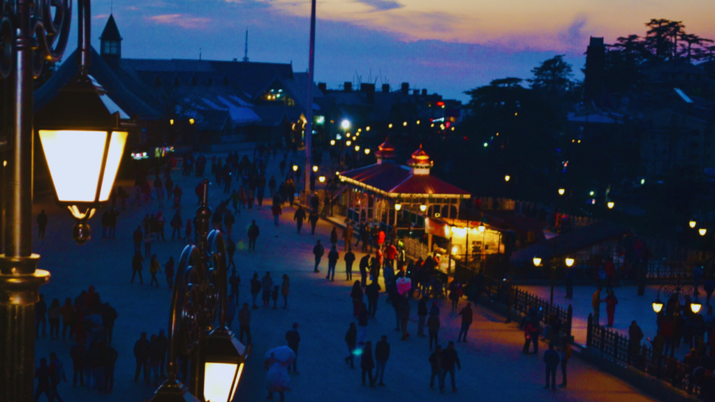 Shimla, Mall Road, night